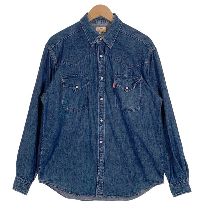 90's Levi's リーバイス ORANGE TAB オレンジタブ デニム 長袖 ウエスタンシャツ インディゴ J36 JT227 07 99 Size L 福生店