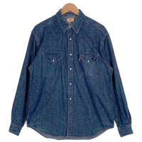 90's Levi's リーバイス ORANGE TAB オレンジタブ デニム 長袖 ウエスタンシャツ インディゴ J36 JT227 07 99 Size L 福生店