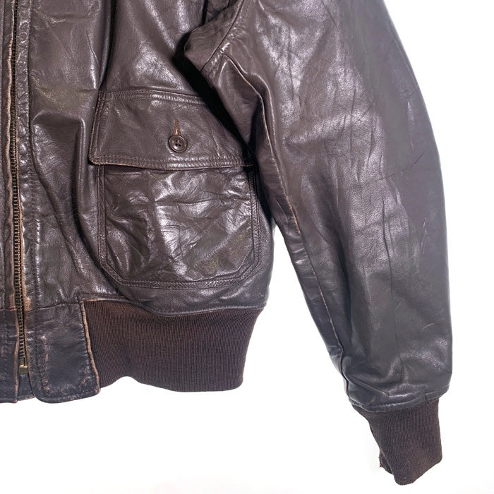 U.S. NAVY 米海軍 USN G-1 LEATHER FLIGHT JACKET レザー フライト ジャケット グレー 8415-00-526-7624 Size 48 福生店