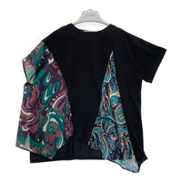 OSMOSIS オズモーシス プリント切替Ｔシャツ＆スカート 593006-127T 593006-128S ブラック sizeONE 瑞穂店