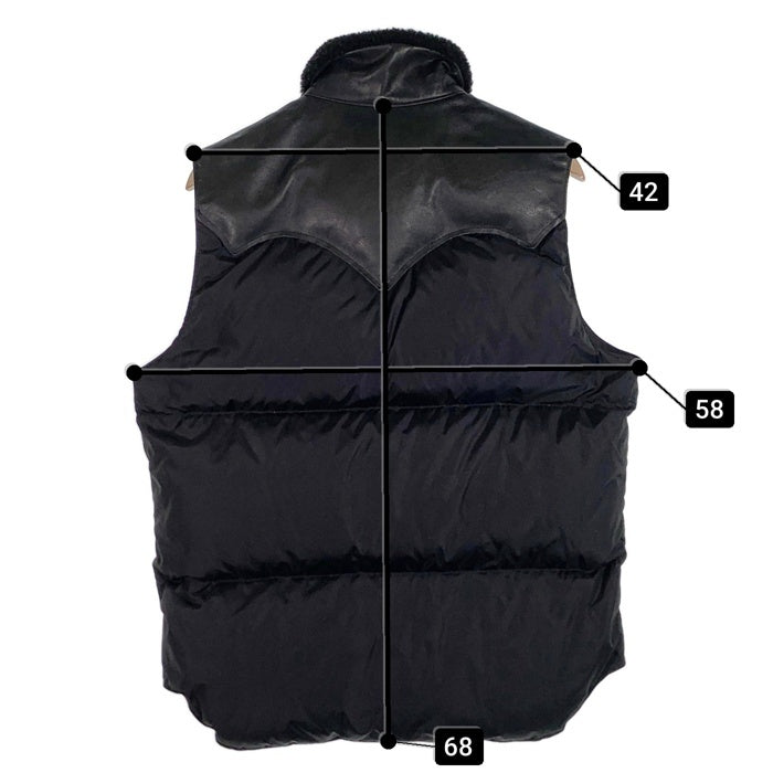 Rocky Mountain Featherbed ロッキーマウンテン Christy Vest クリスティベスト ダウン レザーヨーク ブラック ナイロン Size 42 福生店