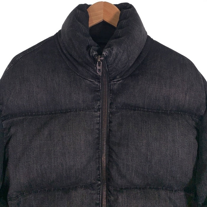 DIESEL ディーゼル 24AW Faded Denim Puffer Jacket フェイデッド デニム パファー ジャケット 中綿ジャケット ブラック  A16077 Size 48 福生店