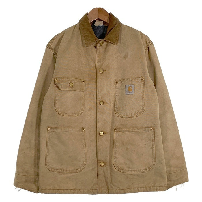 80's Carhartt カーハート ミシガンチョアコート カバーオール ダック ベージュ USA製 Size M 相当 福生店