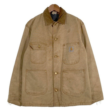 80's Carhartt カーハート ミシガンチョアコート カバーオール ダック ベージュ USA製 Size M 相当 福生店