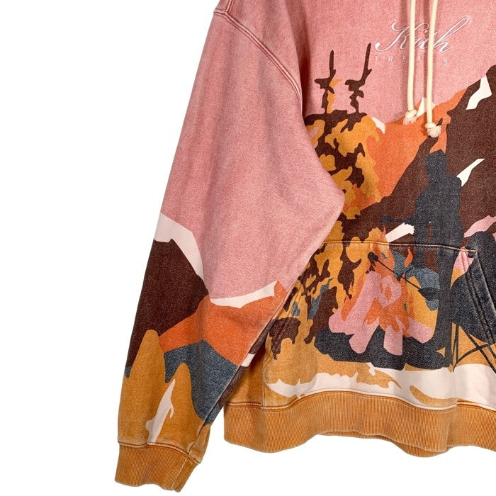 KITH TREATS キス トリーツ Campfire Hoodie キャンプファイヤー プルオーバーフーディー パーカー ピンク Size L 福生店