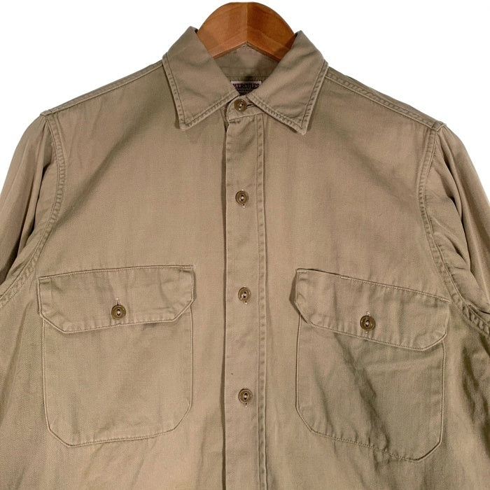 50’s HERCULES ヘラクレス マチ付き ワークシャツ カーキ Size M 相当 福生店