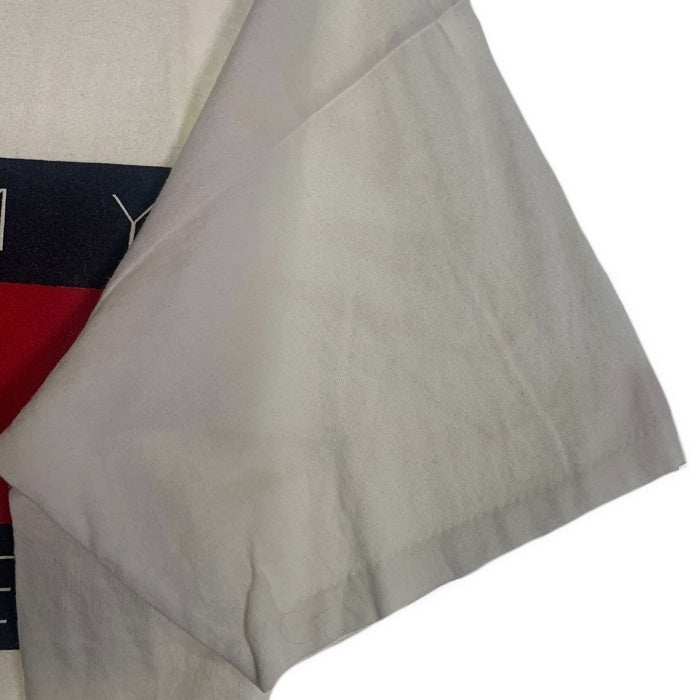 90's TOMMY HILFIGER トミーヒルフィガー ビッグフラッグ プリントTシャツ ホワイト USA製 Size L 福生店