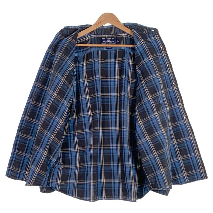 POLO SPORT ポロスポーツ SPORTSMAN チェックフランネルシャツ ブルー Size XL 福生店