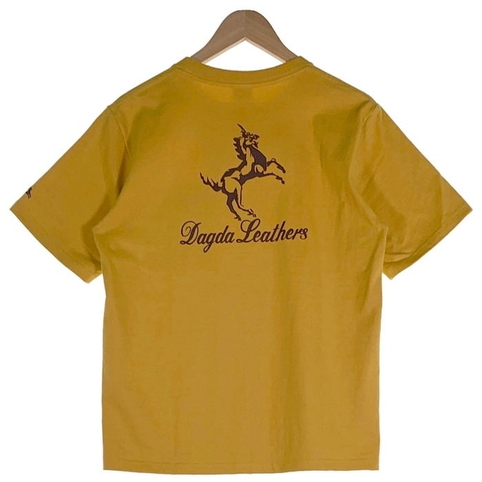 Dagda Leathers ダグダレザーズ プリント ポケットTシャツ 袖刺繡 マスタード 旧マッコイ 滝沢氏 1 Size M 福生店