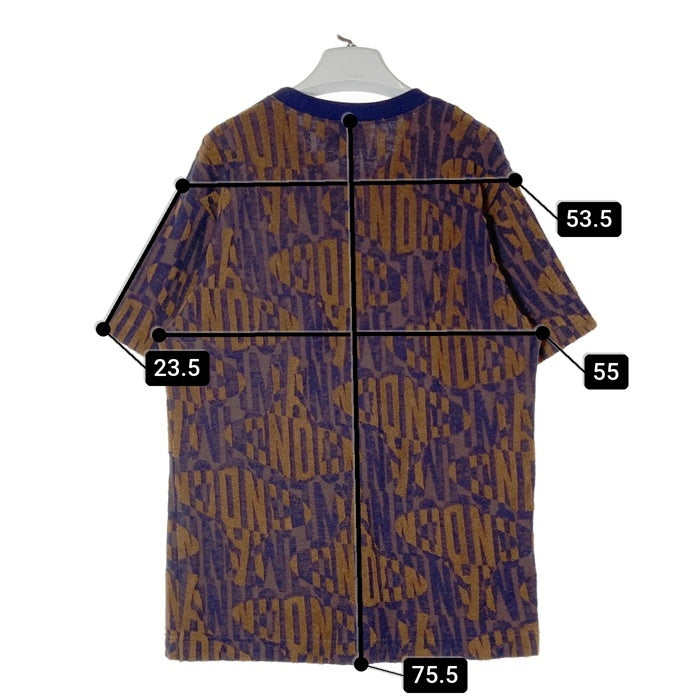 Vivienne Westwood MAN ヴィヴィアンウエストウッドマン VW-LP-86249 パイル地 総柄 リブTシャツ ネイビー size48 瑞穂店