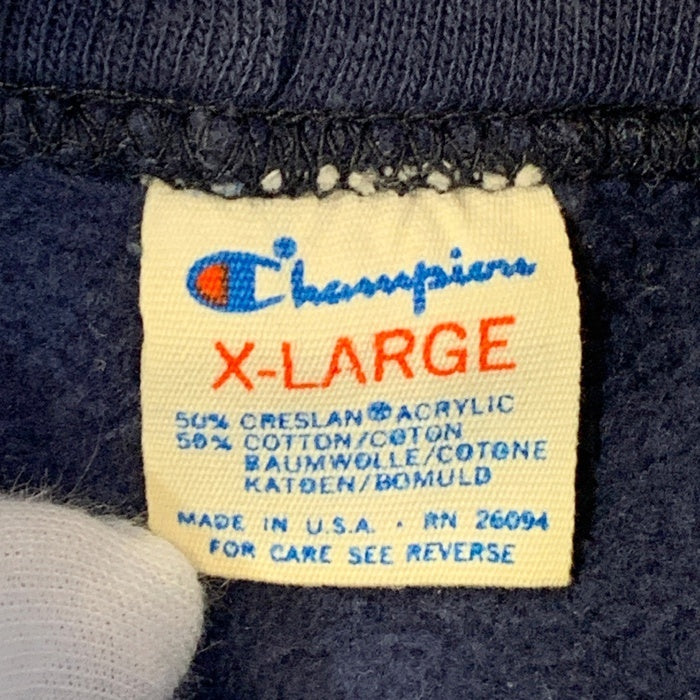 80's Champion チャンピオン CENTRAL MICHIGAN ラグランスリーブ スウェットパーカー ネイビー Size XL 福生店