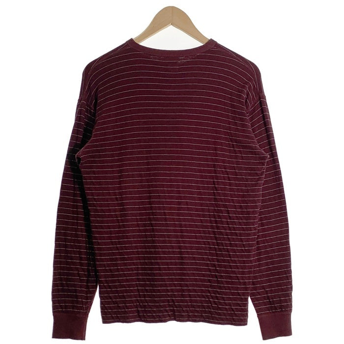 TENDERLOIN テンダーロイン ヘンリーネック ボーダーカットソー バーガンディー コットン ウール Size M 福生店