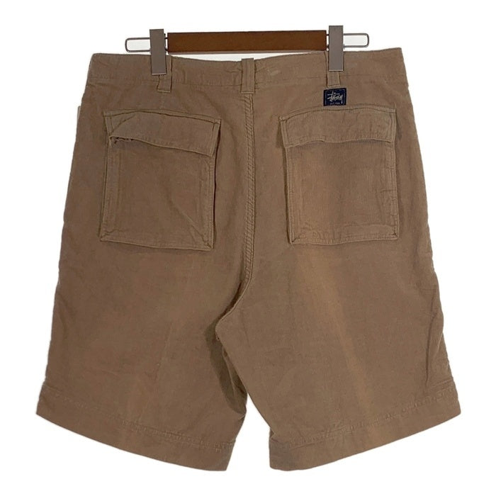 90's STUSSY ステューシー コーデュロイ ショートパンツ ベージュ 紺タグ カンボジア製 デッドストック Size 34 福生店