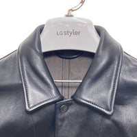 UNITED ARROWS ユナイテッドアローズ シープスキン レザーカバーオール ジャケット スナップボタン ブラック 1125-699-7740 Size M 瑞穂店