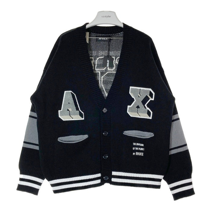 AVIREX アヴィレックス 22A-KNL002-AX VARSITY CARDIGAN バーシティカーディガン ブラック sizeM 瑞穂店