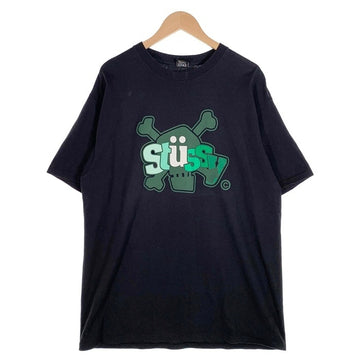 00`s STUSSY ステューシー スカルボーン ロゴプリント Tシャツ ブラック メキシコ製 Size L 福生店