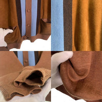 The Duffer of St. George ザ ダファー オブ セントジョージ SUEDE YARDIE CARDIE スエード ヤーディー カーディー ニットカーディガン ブラウン Size L 福生店
