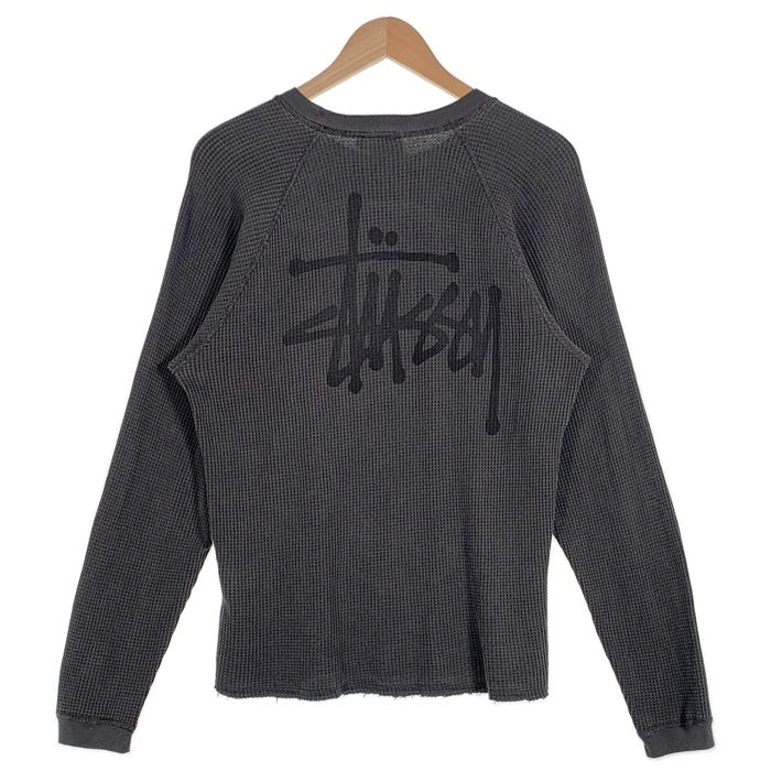 STUSSY ステューシー 24AW Raglan Thermal Basic Stock サーマル ロンT ロングスリーブ 長袖 Tシャツ チャコール Size S 福生店