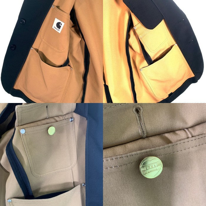 sacai サカイ 24SS Carhartt WIP カーハート Suiting Bonding Jacket スーチングボンディングジャケット リバーシブル ブラック 24-03387M Size 2 福生店