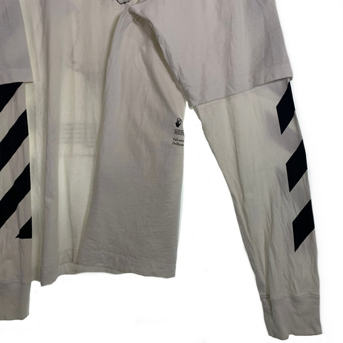 OFF-WHITE オフホワイト レイヤード ロングスリーブ プリントTシャツ ホワイト OMAB022F20FAB004 Size XL 福生店