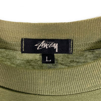 80's STUSSY ステューシー リベット打ちポケット Tシャツ 無地 グリーン USA製 黒タグ Size L 福生店