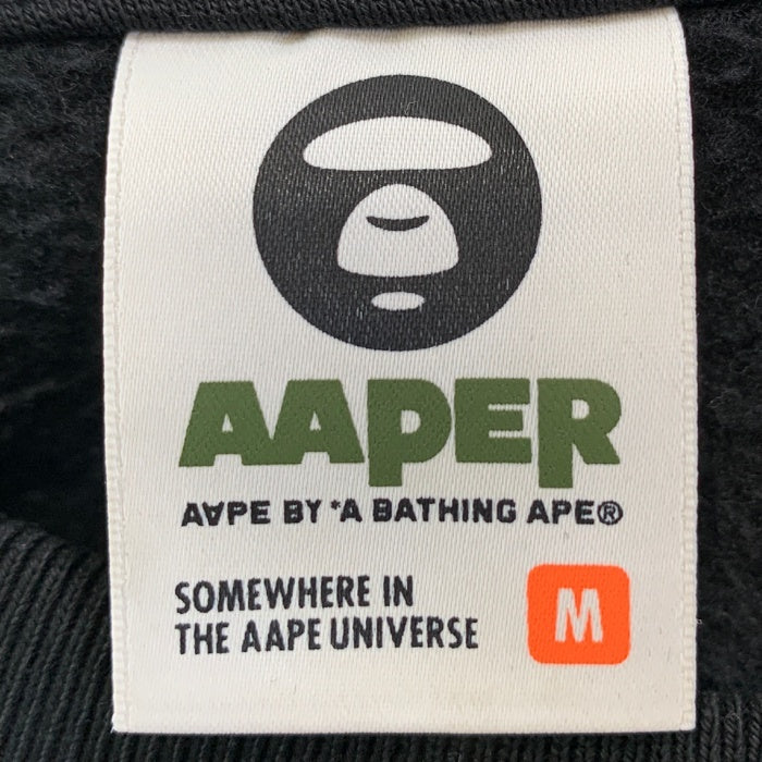 AAPE BY A BATHING APE エーエイプ 24SS クルーネックスウェットトレーナー ブラック AAPSWMA344XXL Size M 福生店