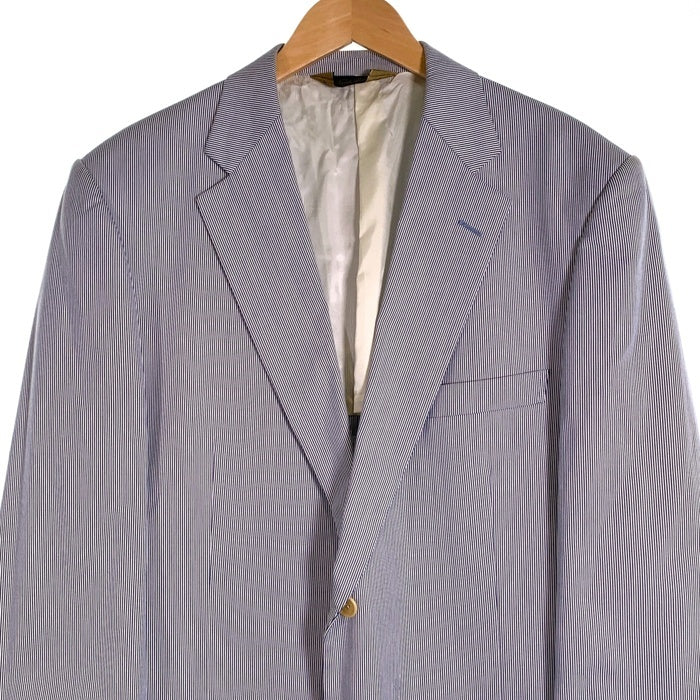 Brooks Brothers ブルックスブラザーズ コットン ストライプ 2B テーラードジャケット ホワイト ネイビー 日本製 Size 42R 福生店