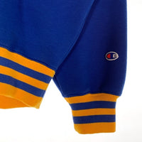 Champion チャンピオン リブライン 前V ロゴプリント クルーネックスウェットトレーナー ブルー イエロー Size L 福生店