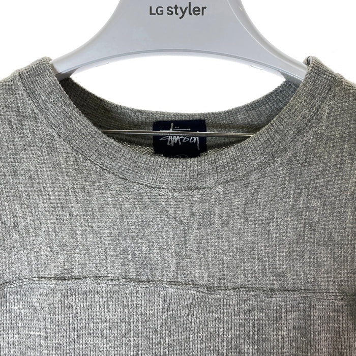 STUSSY ステューシー USA製 フットボールTシャツ サーマル グレー sizeL 瑞穂店