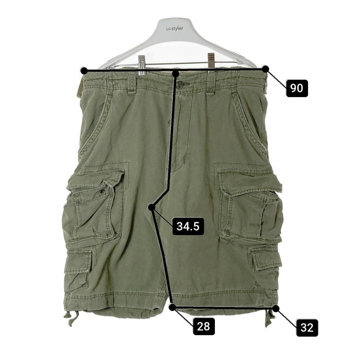 ABERCROMBIE&FITCH アバクロンビー＆フィッチ 加工 カーゴ ハーフパンツ カーキ sizeW33 瑞穂店