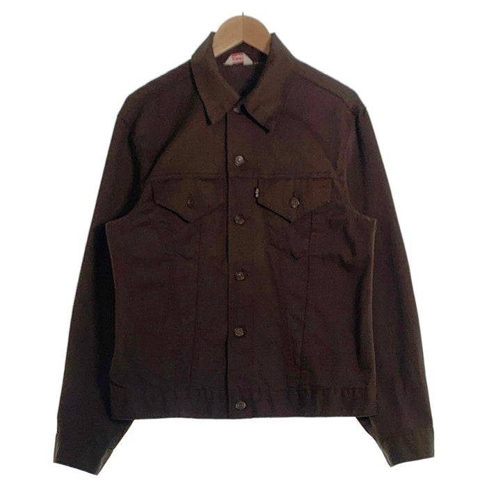 70's LEVI'S リーバイス Cotton Pique Trucker Jacet コットンピケ トラッカージャケット ボタン裏529 ビッグE 三角タグ ブラウン Size M相当 福生店