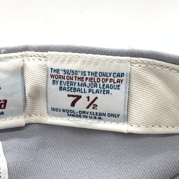 90's New Era ニューエラ MLB ニューヨーク・ヤンキース 59FIFTY ベースボールキャップ グレー ブラック ウール USA製 Size 7 1/2 (59.6cm) 福生店