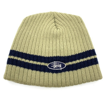 STUSSY ステューシー オーバル刺繡ロゴ ビーニーキャップ オリーブ ネイビー オールド タグなし 福生店