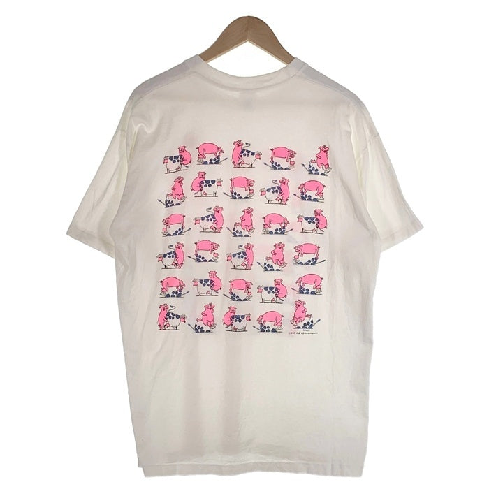 90's NOT KOSHER プリントTシャツ 豚 牛 エロT ホワイト Size USA製 Size XL 福生店
