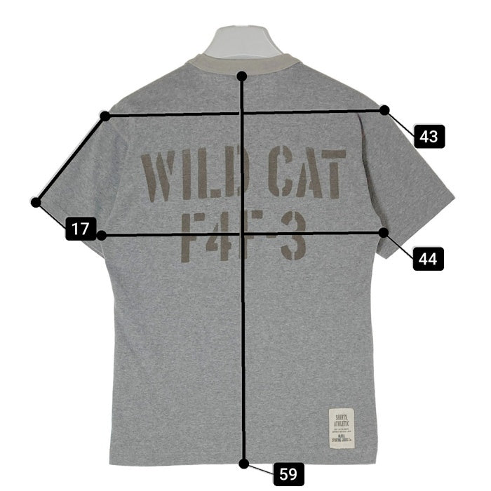 TOYS McCOY トイズマッコイ U.S.NAVY FELIX THE CAT WILD CAT F4F-3 Vガゼット Tシャツ グレー sizeS 瑞穂店