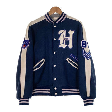 80`s BUTWIN バトウィン USA製 ウール スタジアムジャケット スタジャン ネイビー Size 42 福生店