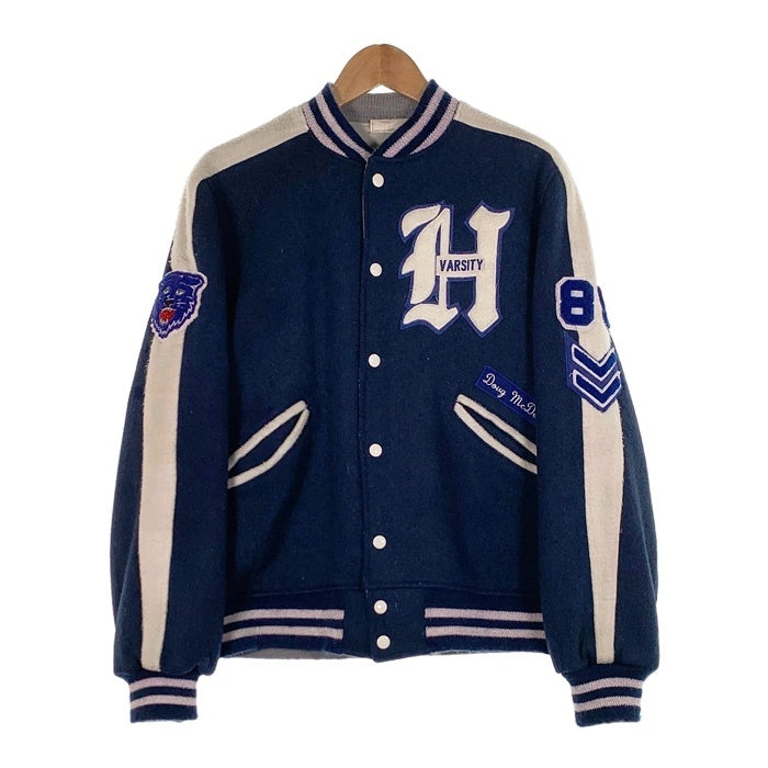 80`s BUTWIN バトウィン USA製 ウール スタジアムジャケット スタジャン ネイビー Size 42 福生店