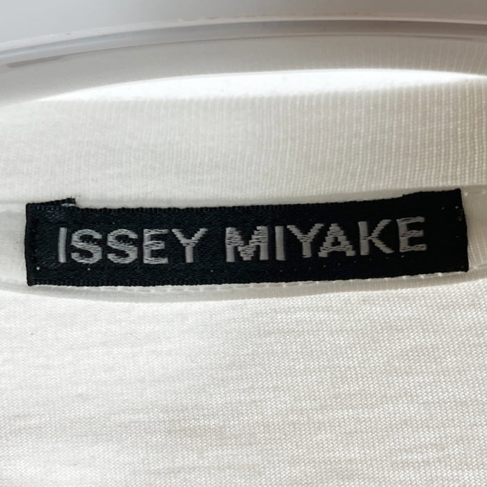 ISSEY MIYAKE イッセイミヤケ ME23JK216 ストライプ切替 フロントボーダー Tシャツ ホワイト sizeF 瑞穂店