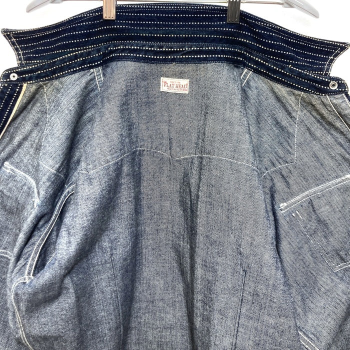 THE FLAT HEAD フラットヘッド ウォバッシュストライプ デニムウエスタンシャツ インディゴ F-DS101 Size 40 瑞穂店