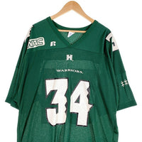 HAWAII WARRIORS メッシュ フットボールシャツ グリーン ラッセル ラバープリント Size XXL 福生店