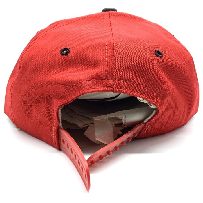 90's STUSSY ステューシー CAPZ 音符 ロゴ刺繡 6パネルキャップ レッド ブラック オールド 白タグ USA製 福生店