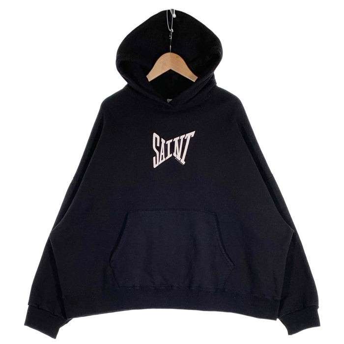 SAINT Mxxxxxx セントマイケル HOODIE RIBON SAINT BLACK プルオーバー フーディー スウェットパーカー ブラック SM-YS1-0000-039 Size L 福生店