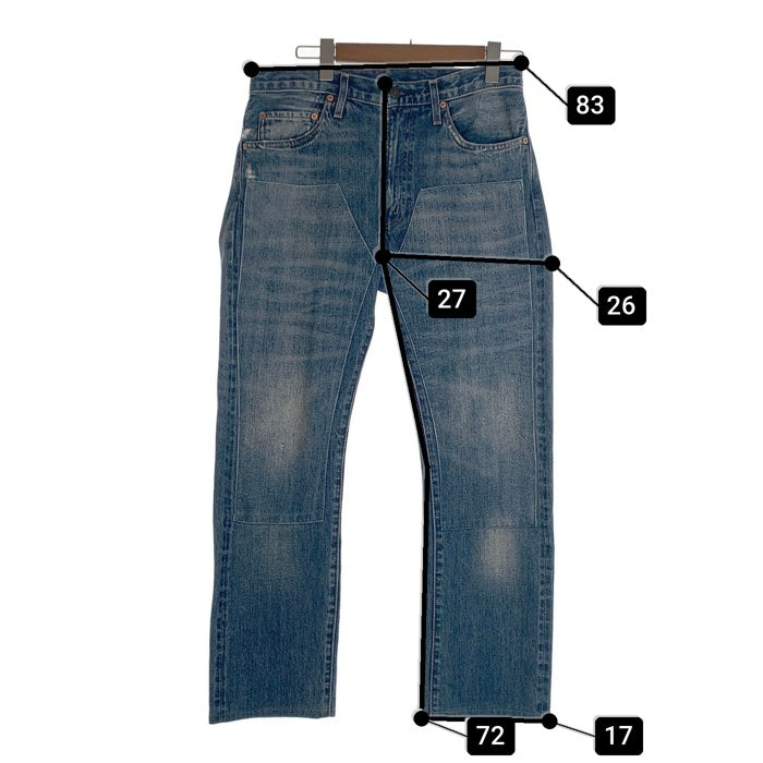 LEVI'S VINTAGE CLOTHING LVC リーバイスヴィンテージクロージング 67505-0110 ダブルニー ストレートデニムパンツ インディゴ USED加工 Size 31×32 福生店