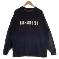 Hide and Seek ハイドアンドシーク 23AW Born Free L/S Tee ヘビーオンス ロゴプリント ロングスリーブTシャツ 長袖 ブラック HT-091023 Size XL 相当 福生店