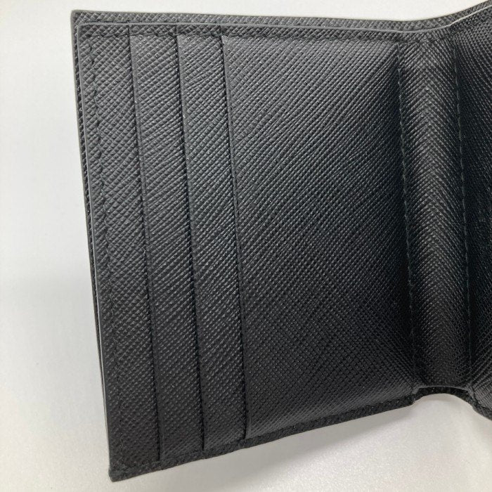 PRADA プラダ MC066 二つ折り財布 メタルロゴ サフィアーノ ブラック 瑞穂店