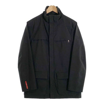 PRADA SPORT プラダスポーツ スタンドカラー ポリエステル ナイロン ジップアップジャケット ブラック WIND STOPPER SGV980 Size 46 福生店