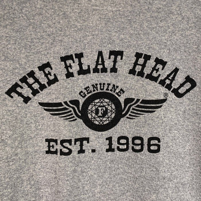 THE FLAT HEAD フラットヘッド プリント ジップアップ スウェットパーカー グレー Size 38 福生店