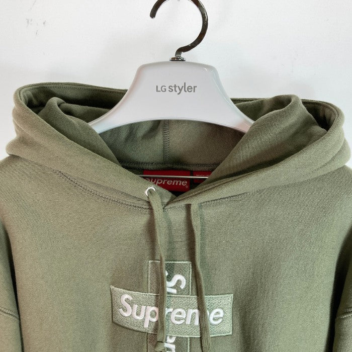 supreme シュプリーム 20AW Cross Box Logo Hooded Sweatshirt クロス ボックス ロゴ スウェット プルオーバー パーカー カーキ sizeM 瑞穂店