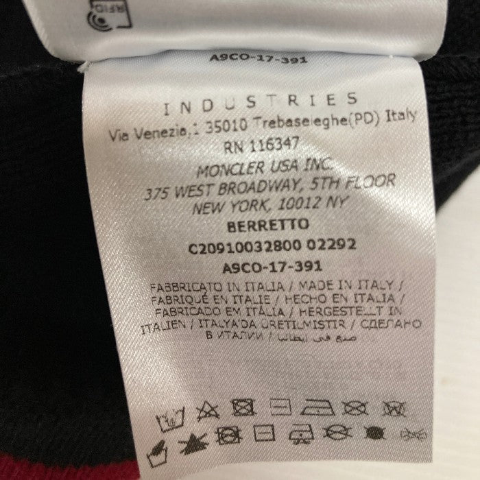 MONCLER モンクレール BERRETTO KNIT CAP ロゴワッペン付き ウール100％ ニット帽 ニットキャップ ブラック瑞穂店