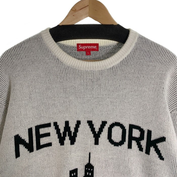 SUPREME シュプリーム 20SS New York Sweater ニューヨーク セーター アクリル ホワイト Size L 福生店